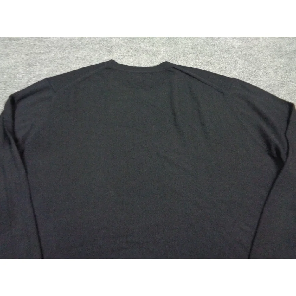 Banana Republic Sweater Mens 2XL Black 100% Merino Wool Crewneck Pullover